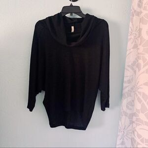 Olivia Moon Black Cowl Neck Dolman Sweater Size Small